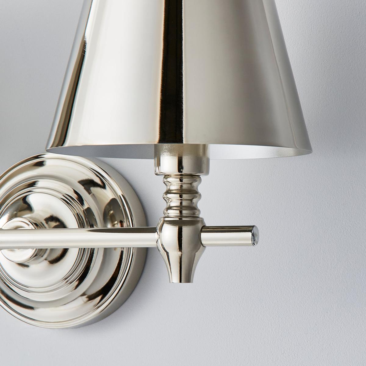 Dorma Bedford Polished Nickel 2 Light Wall Light Nickel – image 3