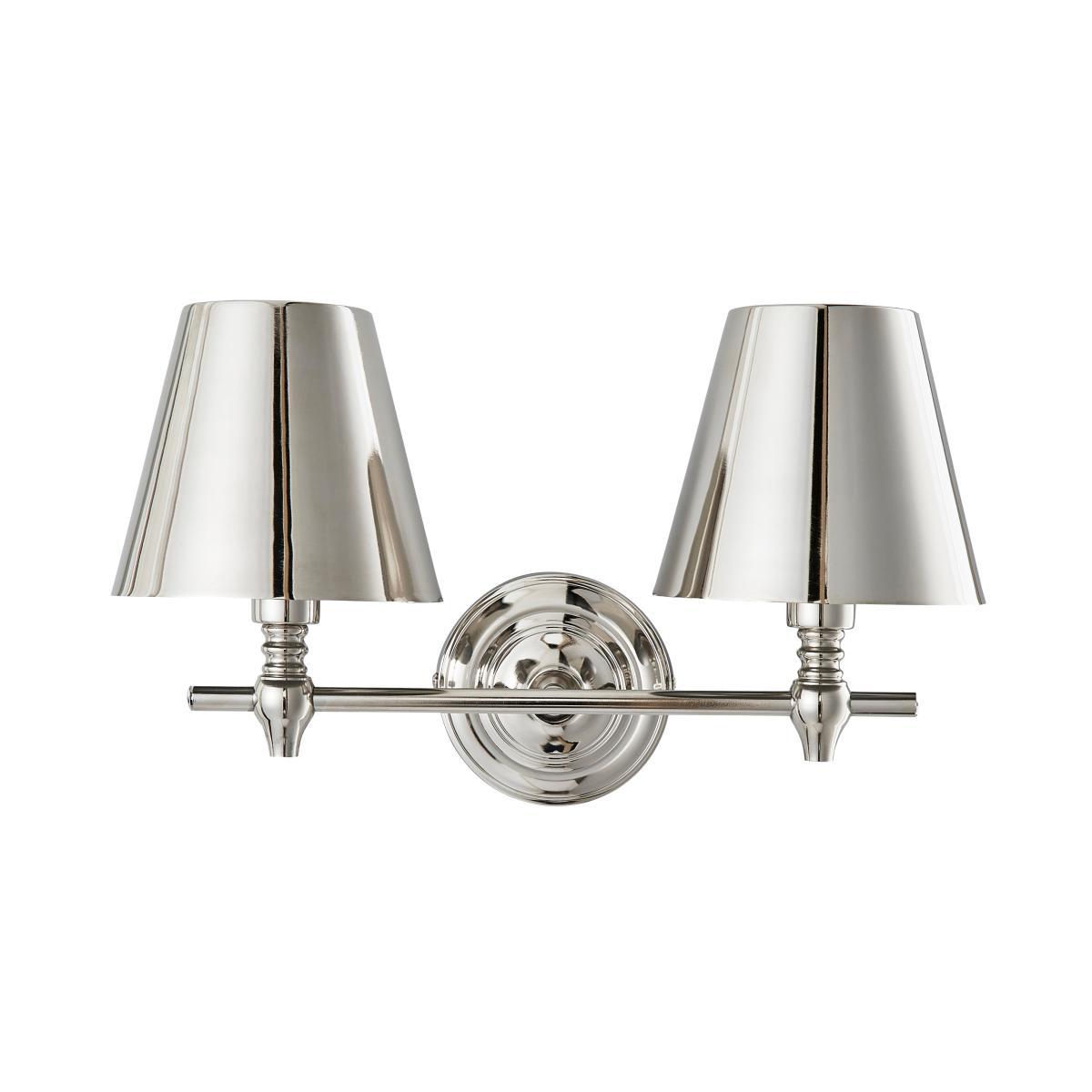 Dorma Bedford Polished Nickel 2 Light Wall Light Nickel – image 5