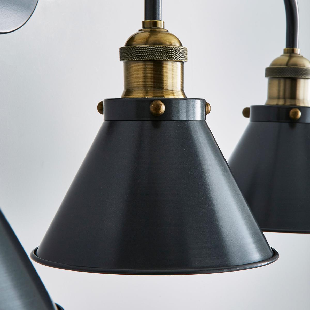 Logan Grey 3 Light Wall Light Grey – image 3