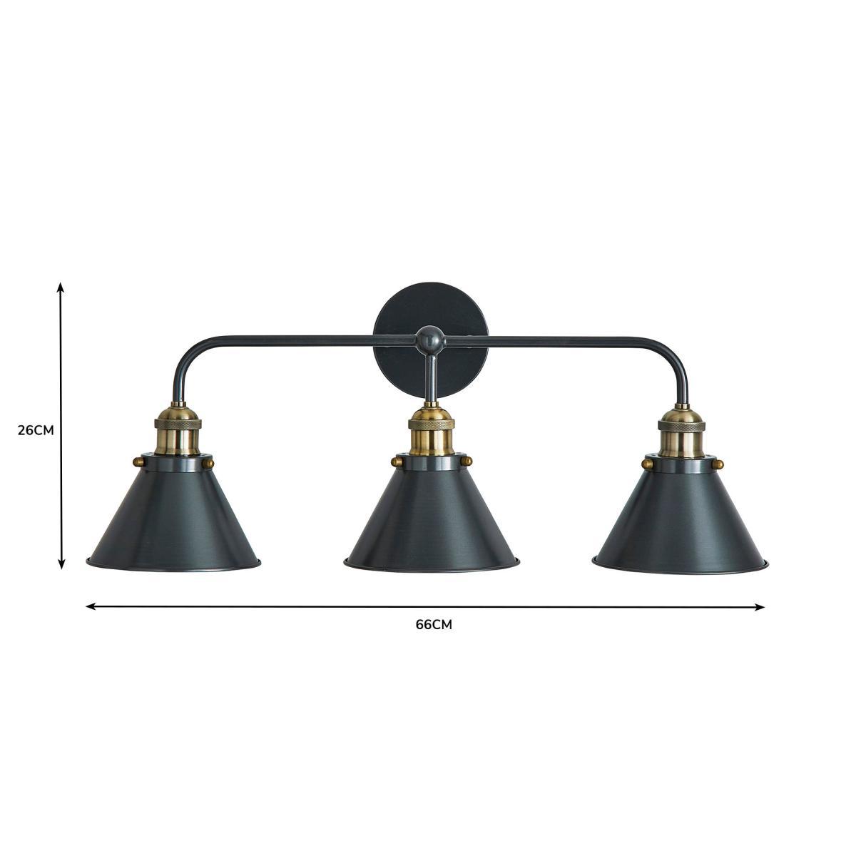 Logan Grey 3 Light Wall Light Grey – image 7