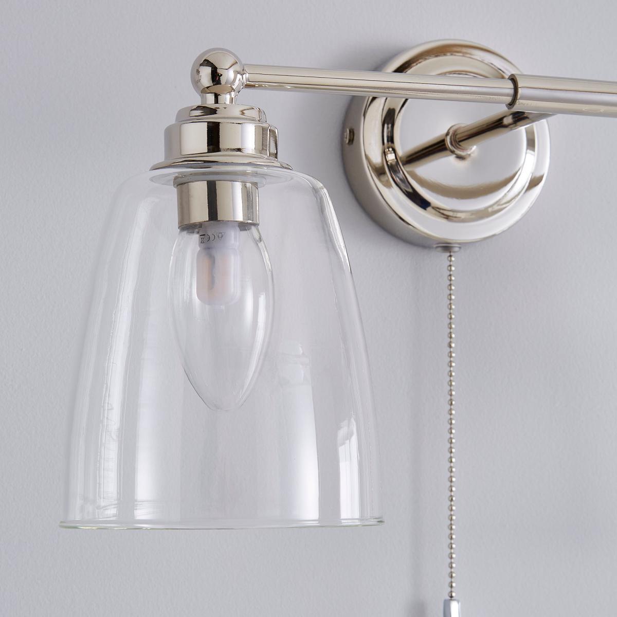 Dorma Uxbridge Bathroom 2 Light Wall Light Nickel Nickel – image 3