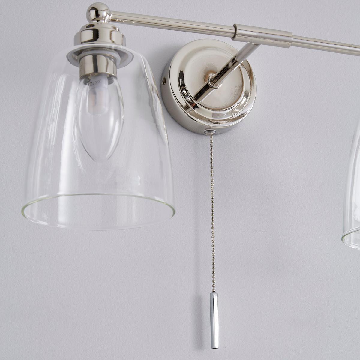 Dorma Uxbridge Bathroom 2 Light Wall Light Nickel Nickel – image 4