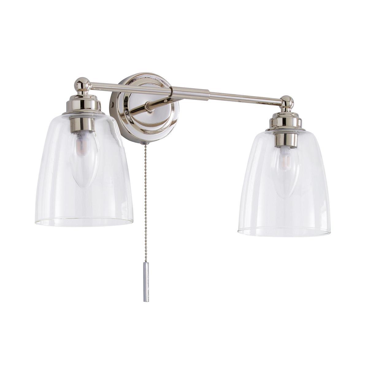 Dorma Uxbridge Bathroom 2 Light Wall Light Nickel Nickel – image 5