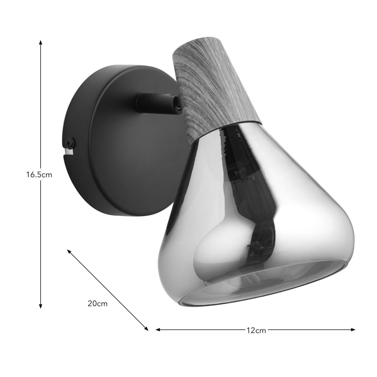 Wolston Bathroom Adjustable Wall Light Smoke – image 5