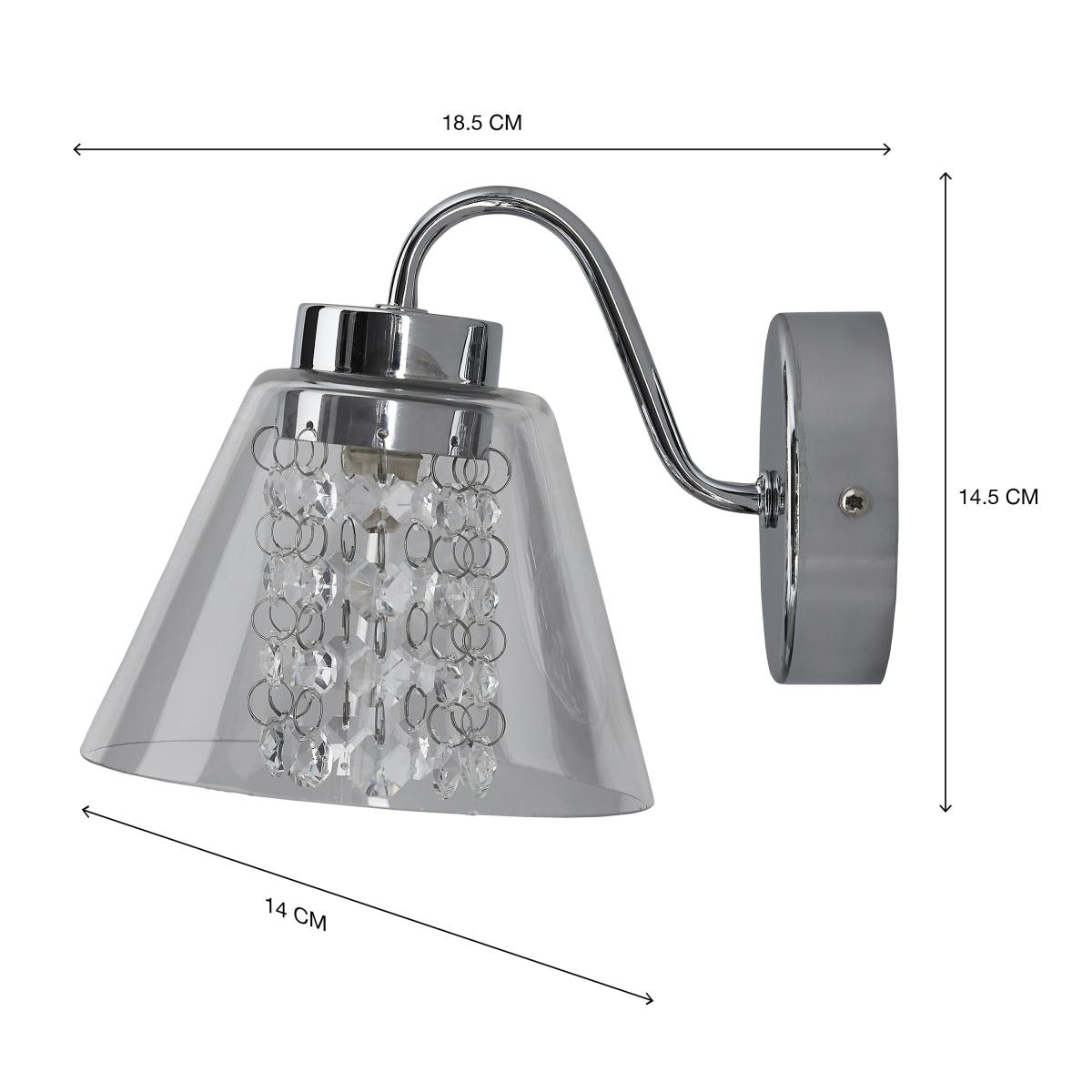 Tyara Chrome Crystal Detail Wall Light Silver – image 5