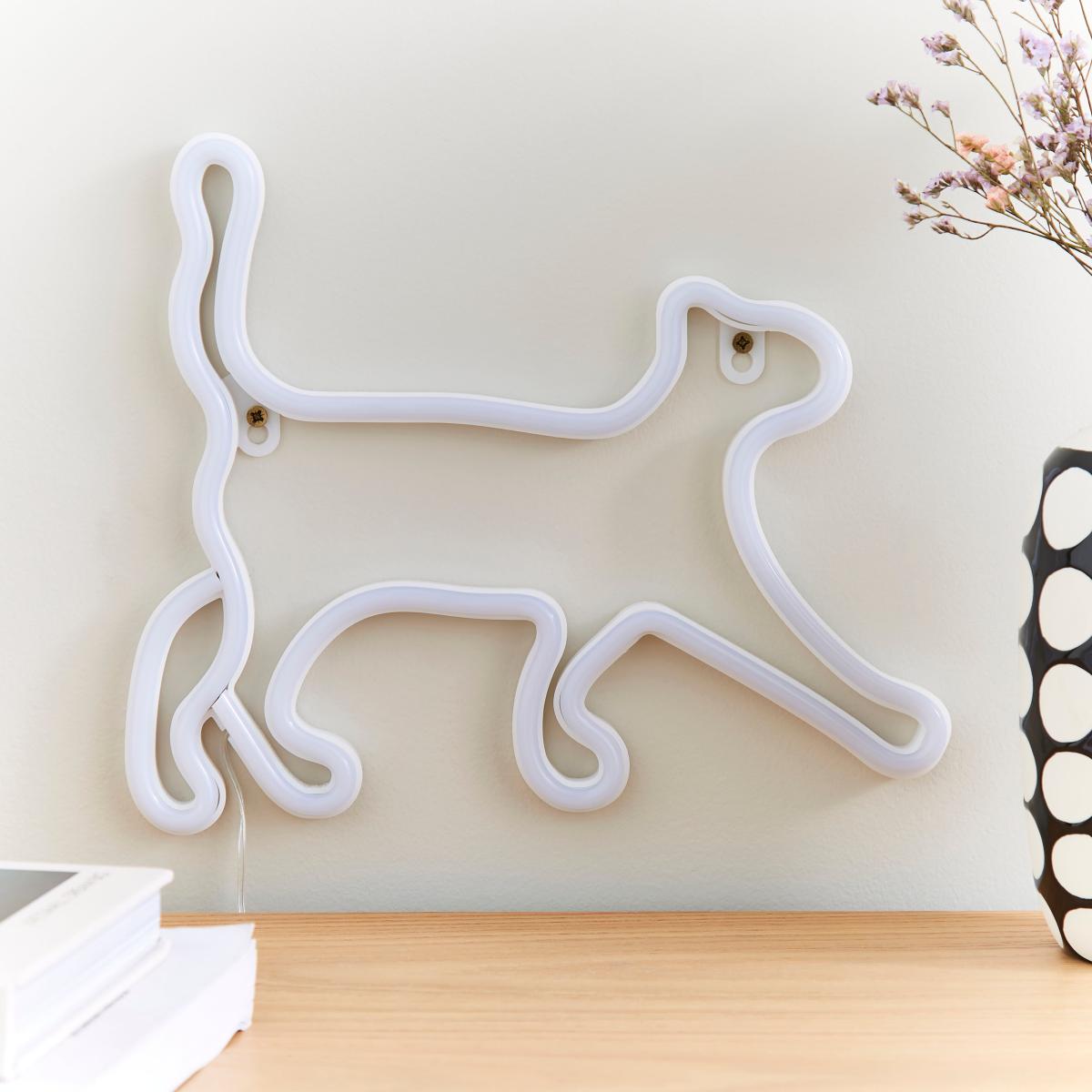 Cat Neon Sign White – image 2