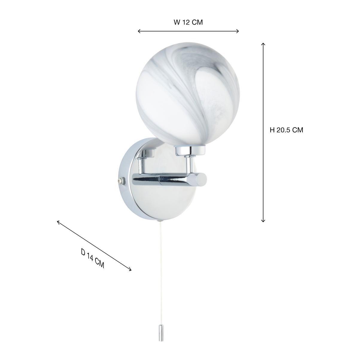 Utopia Bathroom Wall Light Silver – image 6