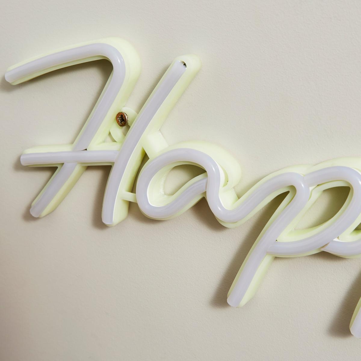 Happy Neon Sign Yellow – image 3