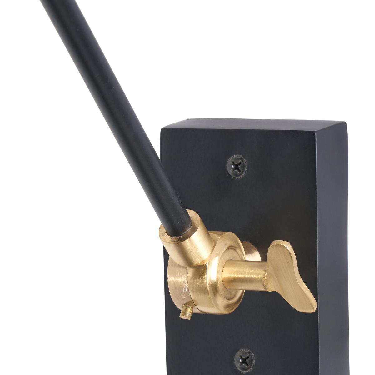 Canton Matt Black and Brass Metal Cone Wall Light Black – image 4