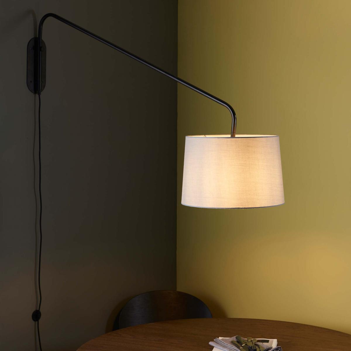 Vogue Carlson Swing Arm Shade Wall Light Grey Grey – image 3