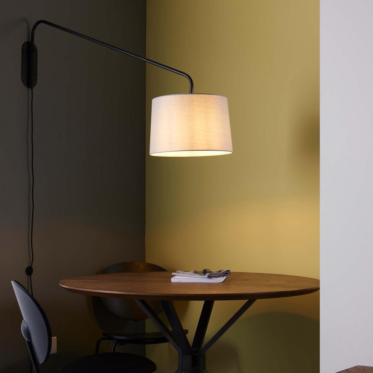 Vogue Carlson Swing Arm Shade Wall Light Grey Grey – image 1