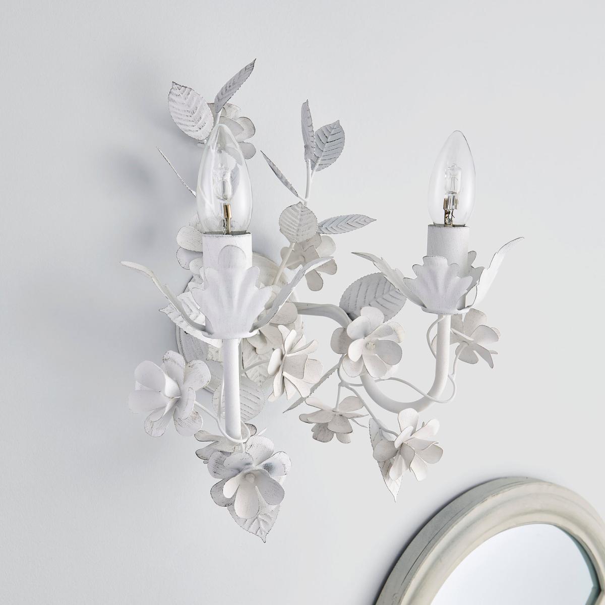 Chateau 2 Light Candelabra White Wall Light White – image 2
