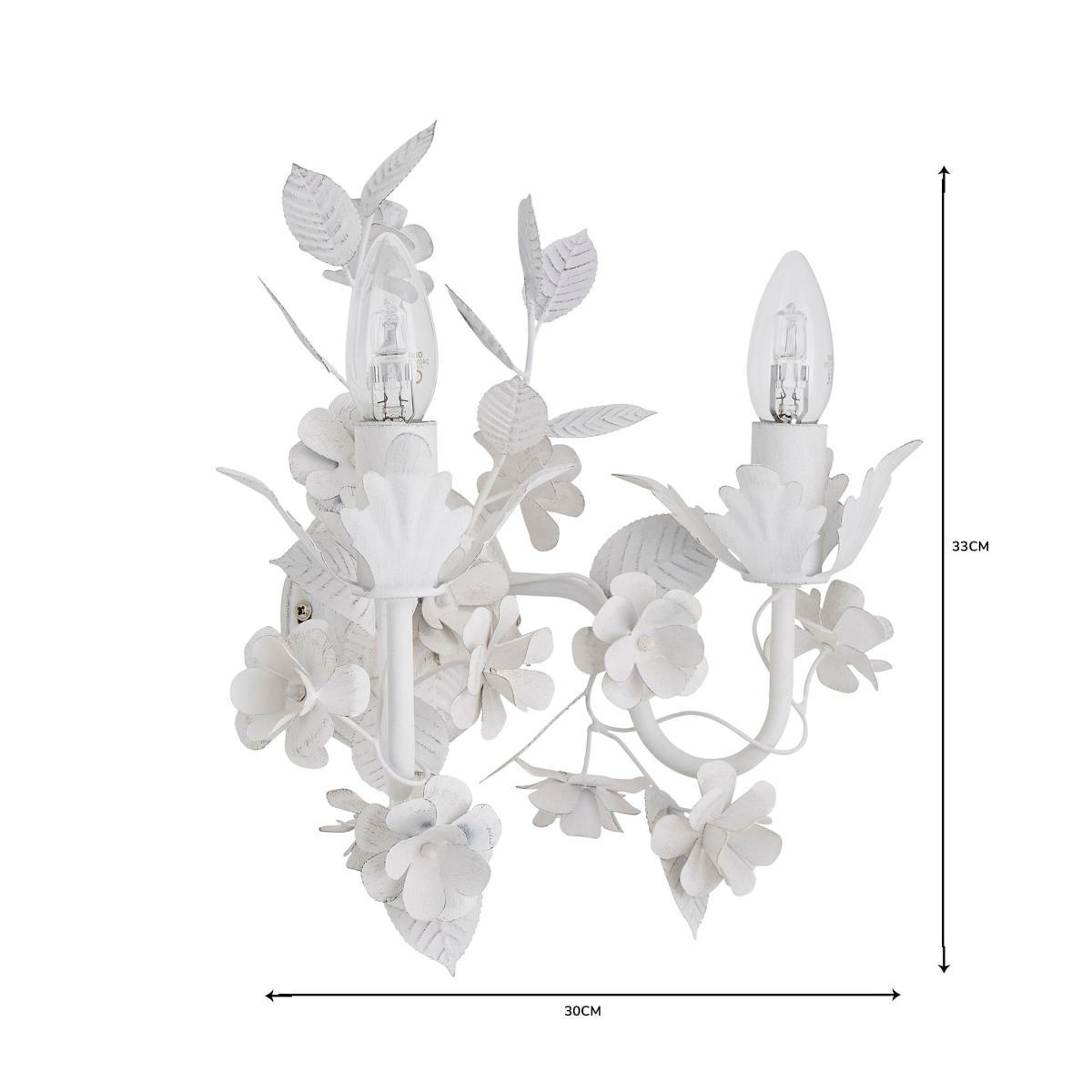 Chateau 2 Light Candelabra White Wall Light White – image 6