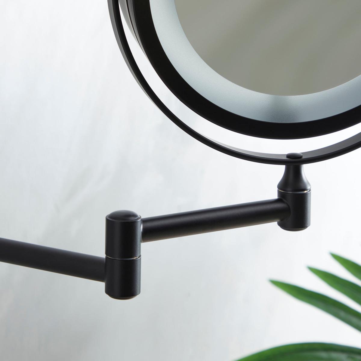 Black 7" Double Sided LED Wall Mirror Black – image 3