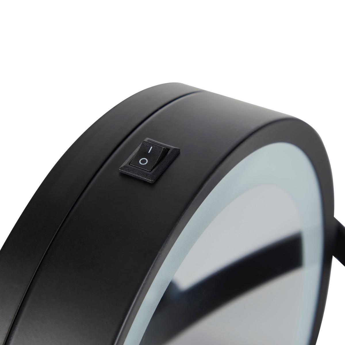 Black 7" Double Sided LED Wall Mirror Black – image 5