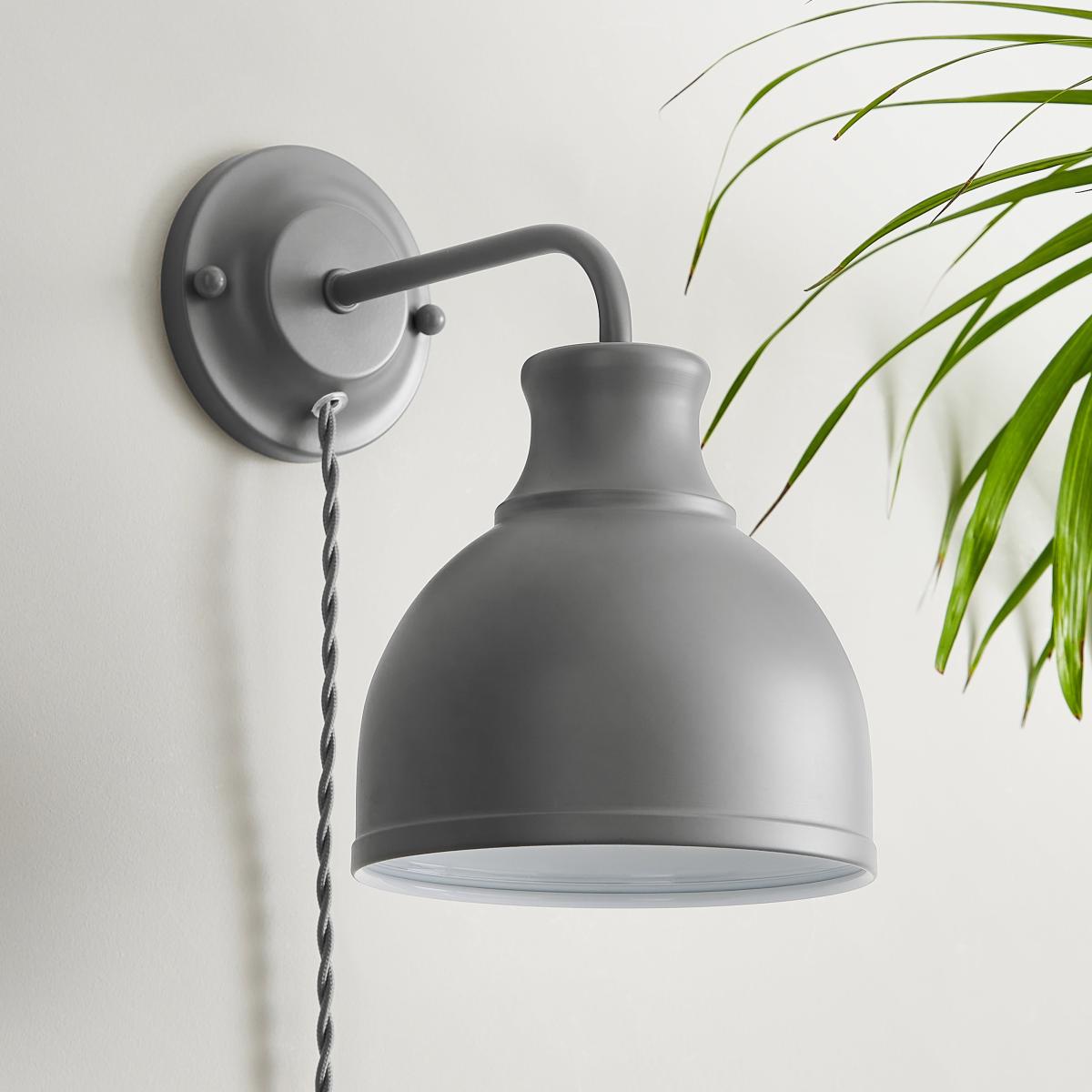Gallery Plug In Wall Light, Grey Grey – image 2