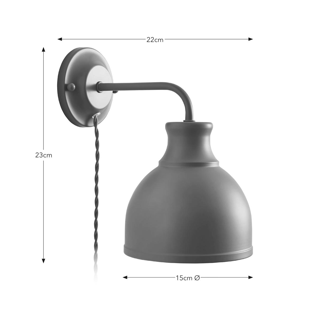 Gallery Plug In Wall Light, Grey Grey – image 6