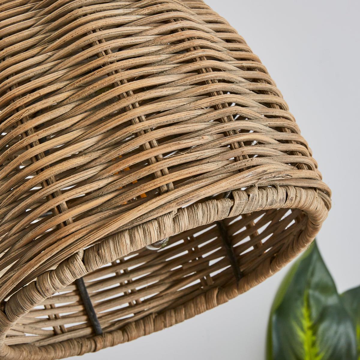 Churchgate Cotes Rattan Plug In Wall Light Brass – image 3