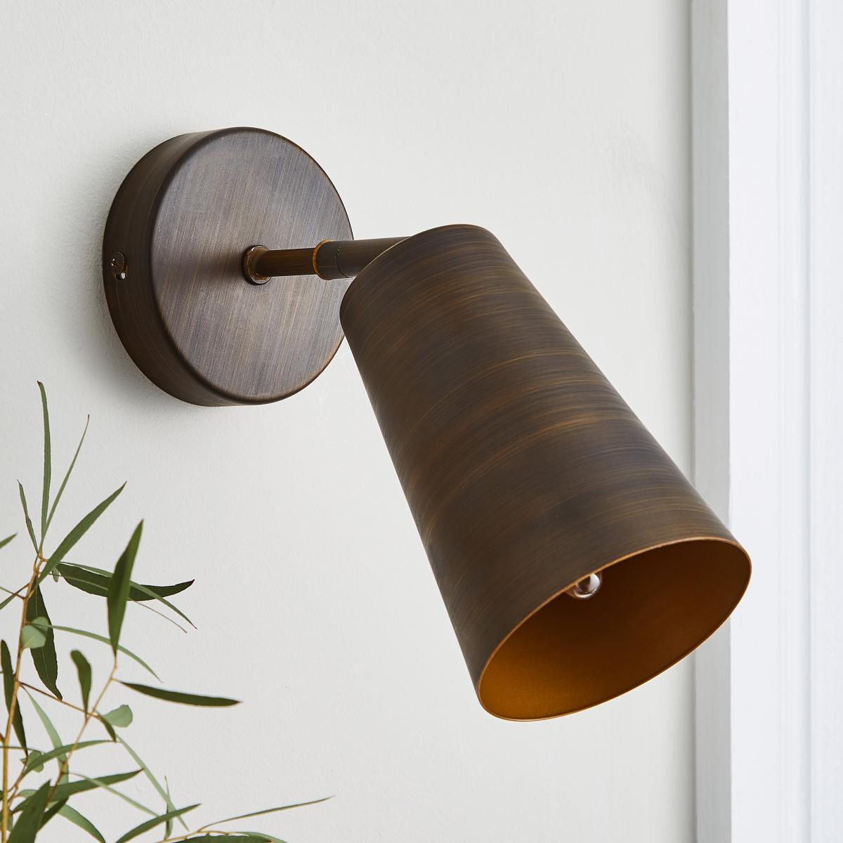 Colton Bronze Wall Light 15cm Brown – image 2
