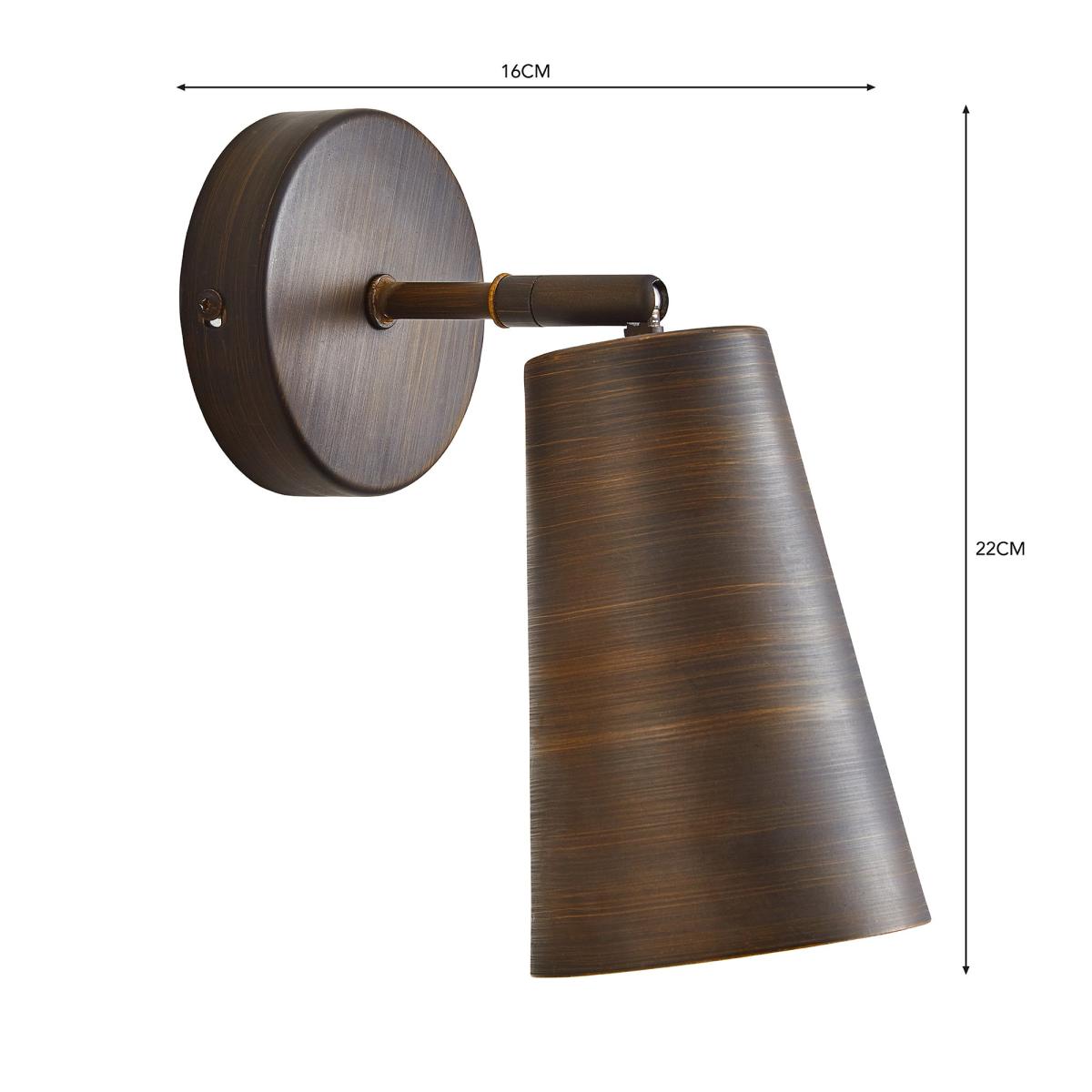 Colton Bronze Wall Light 15cm Brown – image 5