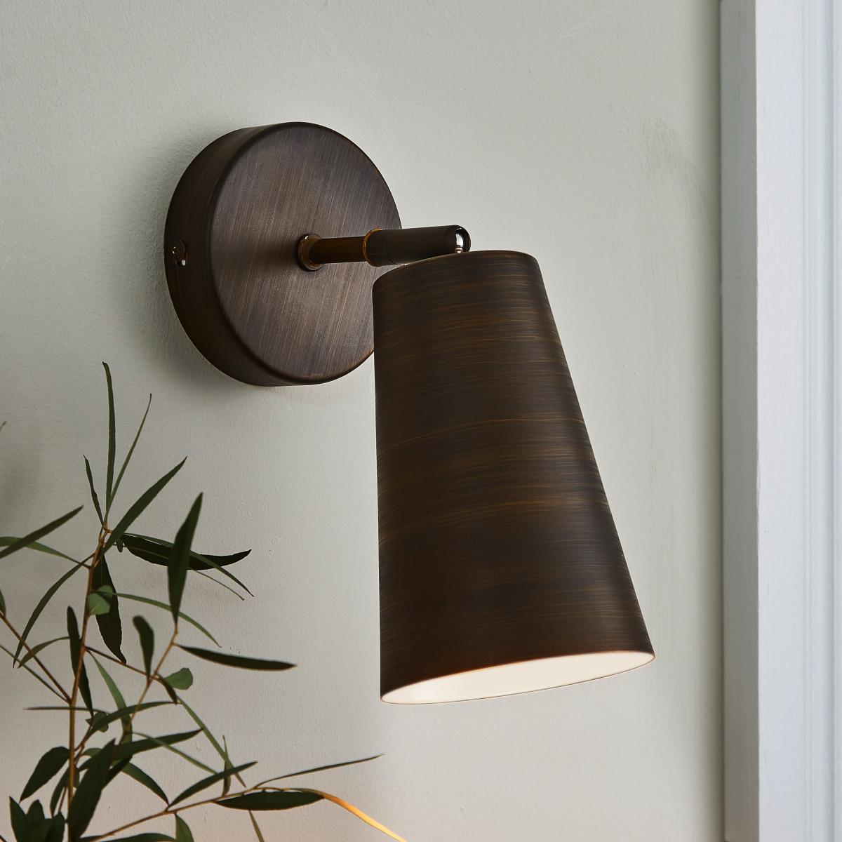 Colton Bronze Wall Light 15cm Brown – image 1