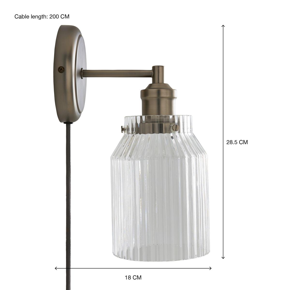 Tobias Easy Fit Plug In Wall Light Pewter (Grey) – image 6