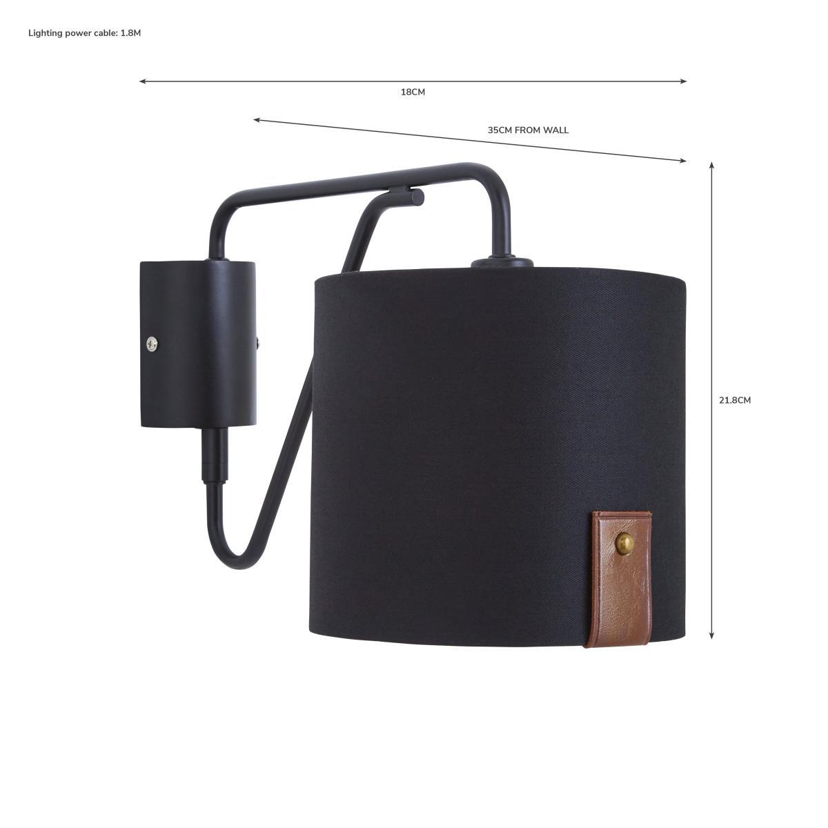 Dorrian Easy Fit Plug In Wall Light Black – image 6