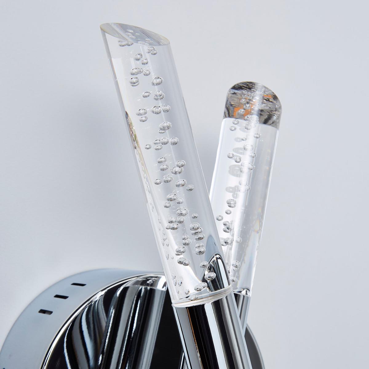 Tassani 2 Light Integrated LED Bubble Glass Wall Light Silver, Chrome – image 3