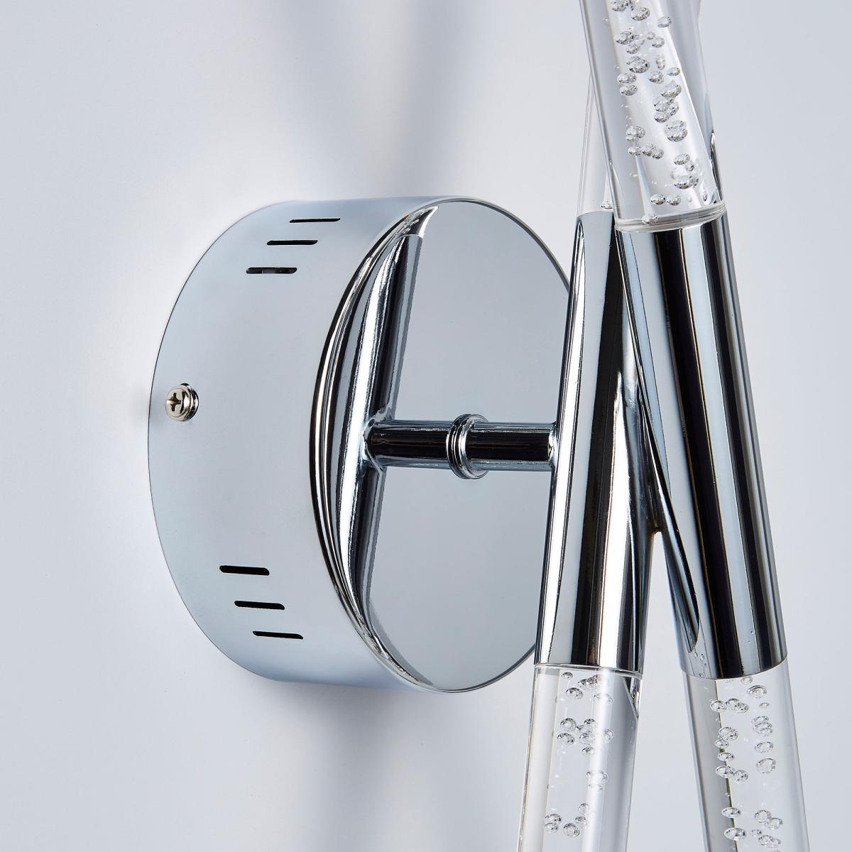 Tassani 2 Light Integrated LED Bubble Glass Wall Light Silver, Chrome – image 4