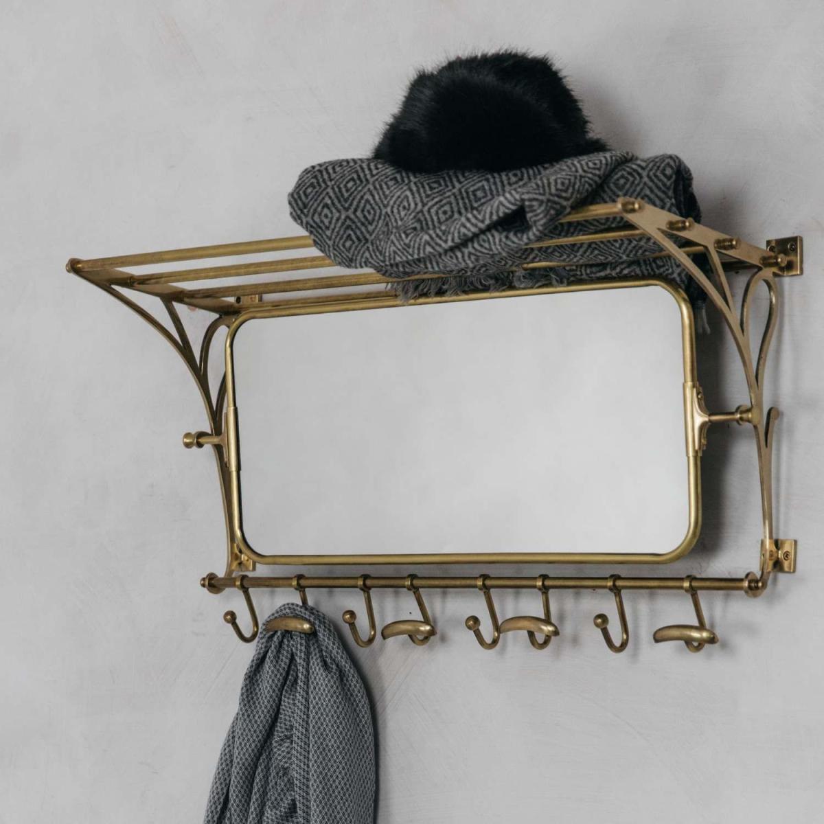 Otto Antique Silver Luggage Rack with Mirror – image 2