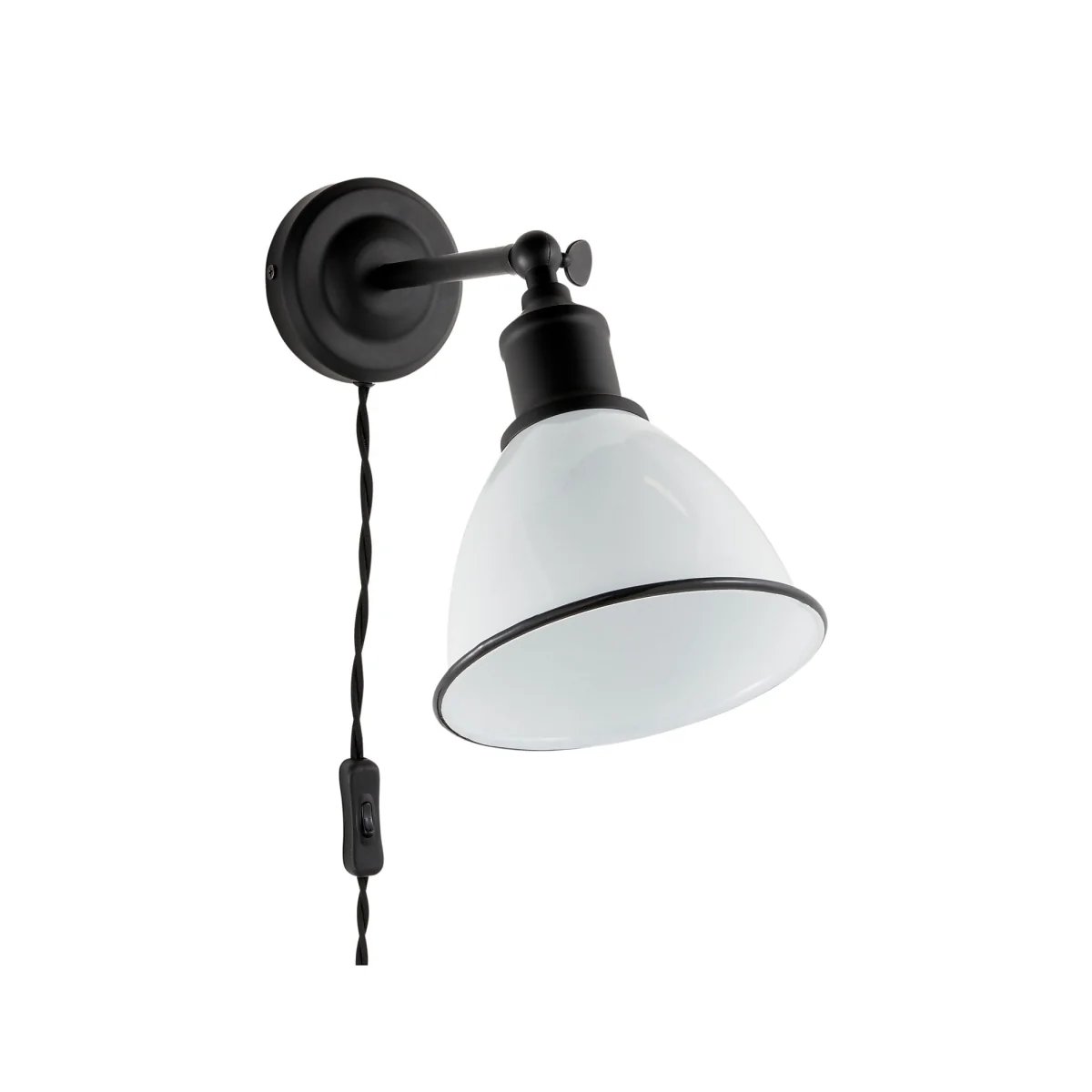 Country Living Farmhouse Plug In Wall Light - White