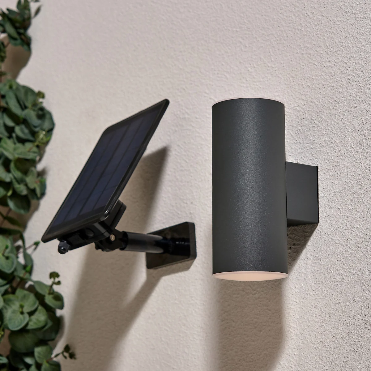 Solar LED Up & Down Wall Light - Anthracite