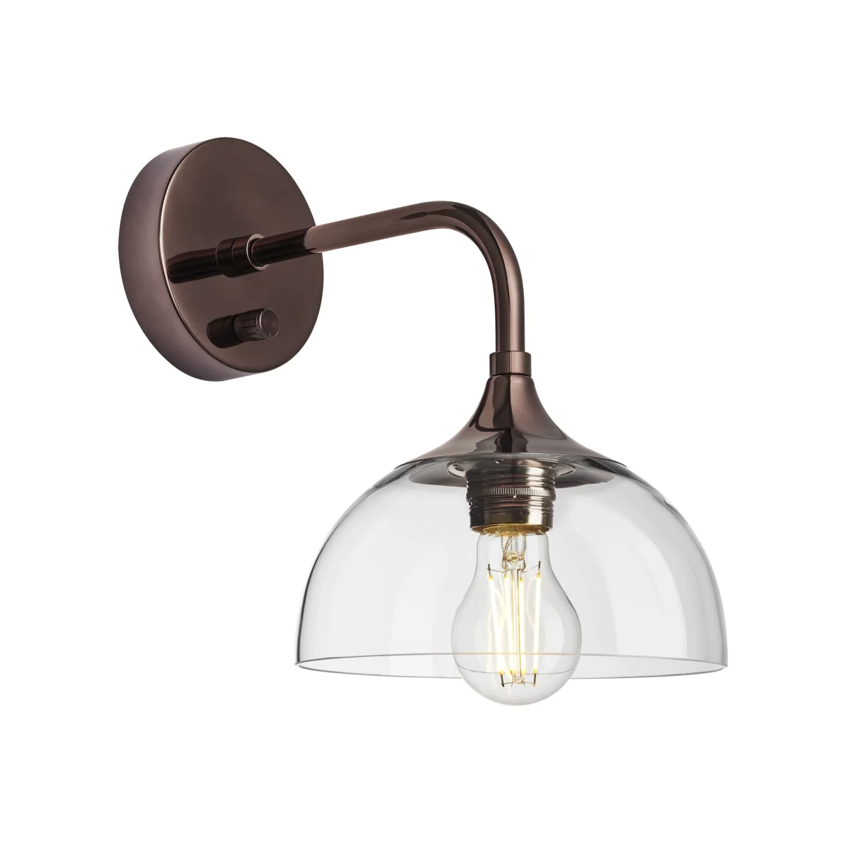 Chelsea Glass Dome Wall Light - 8 Inch