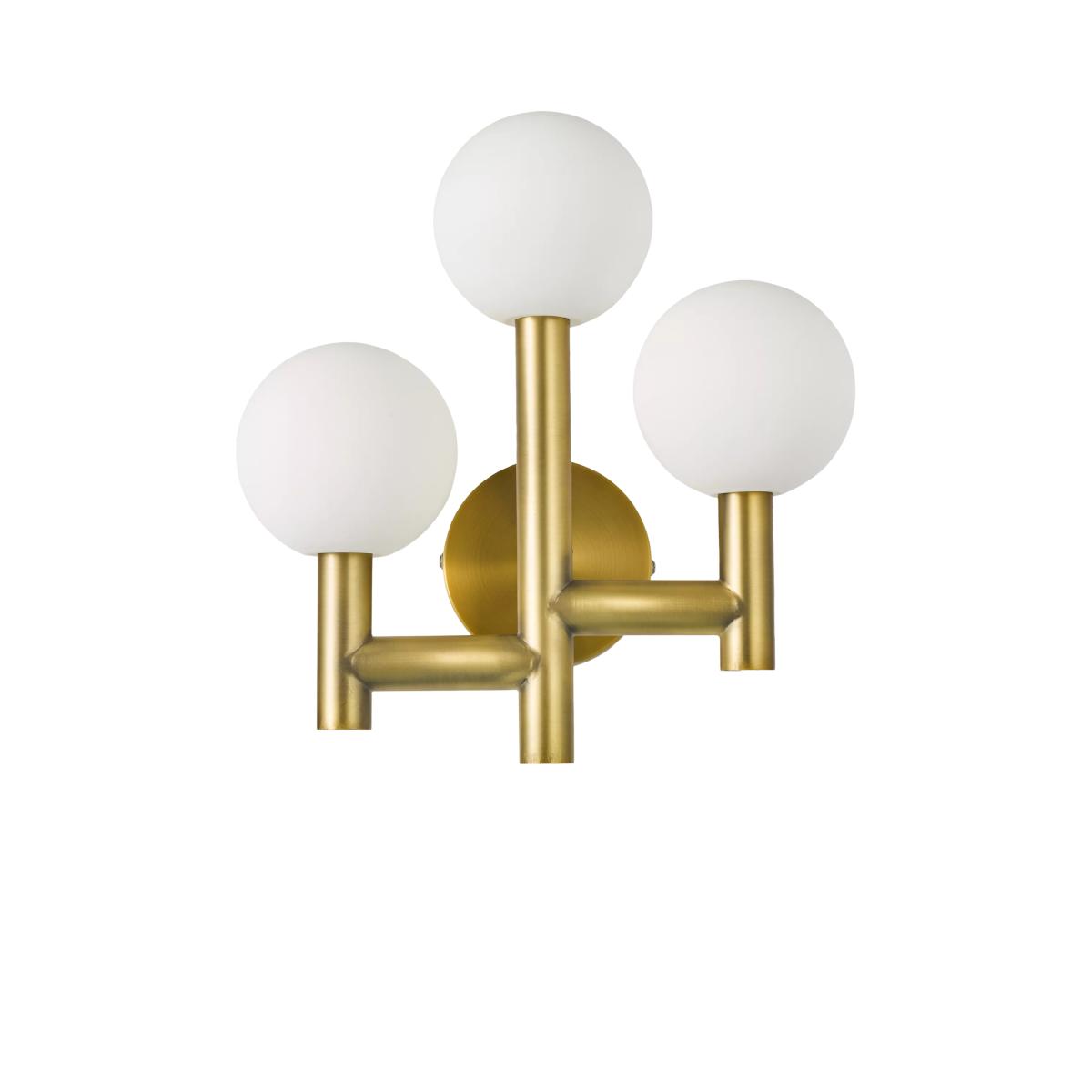 John Lewis Modern 3 Arm Wall Light, Matt Gold – image 2