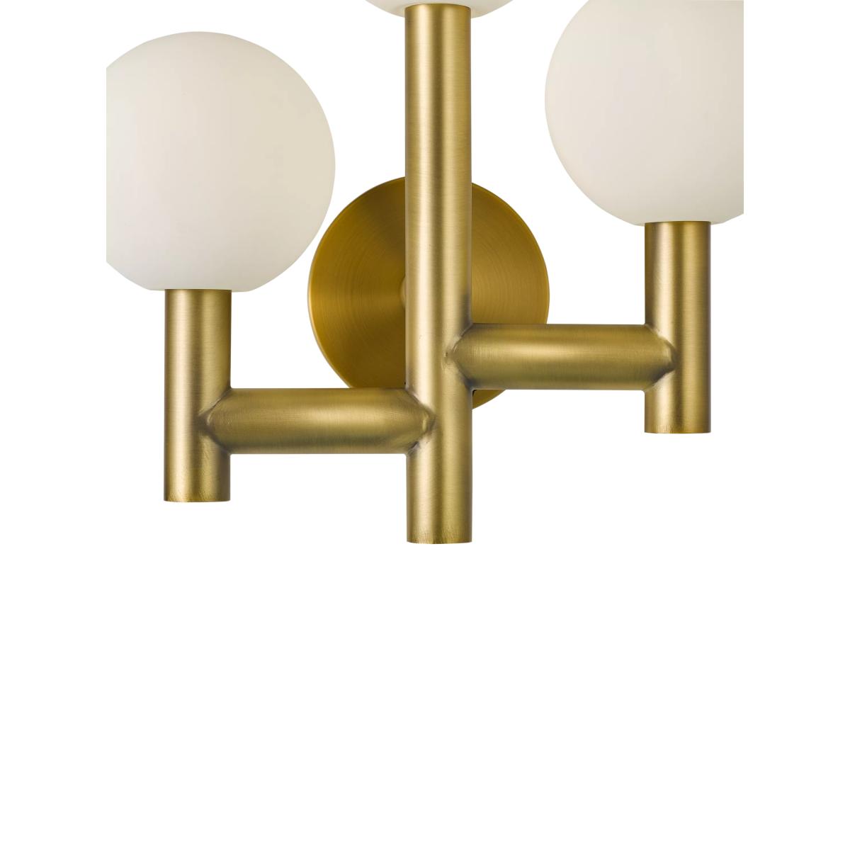 John Lewis Modern 3 Arm Wall Light, Matt Gold – image 5