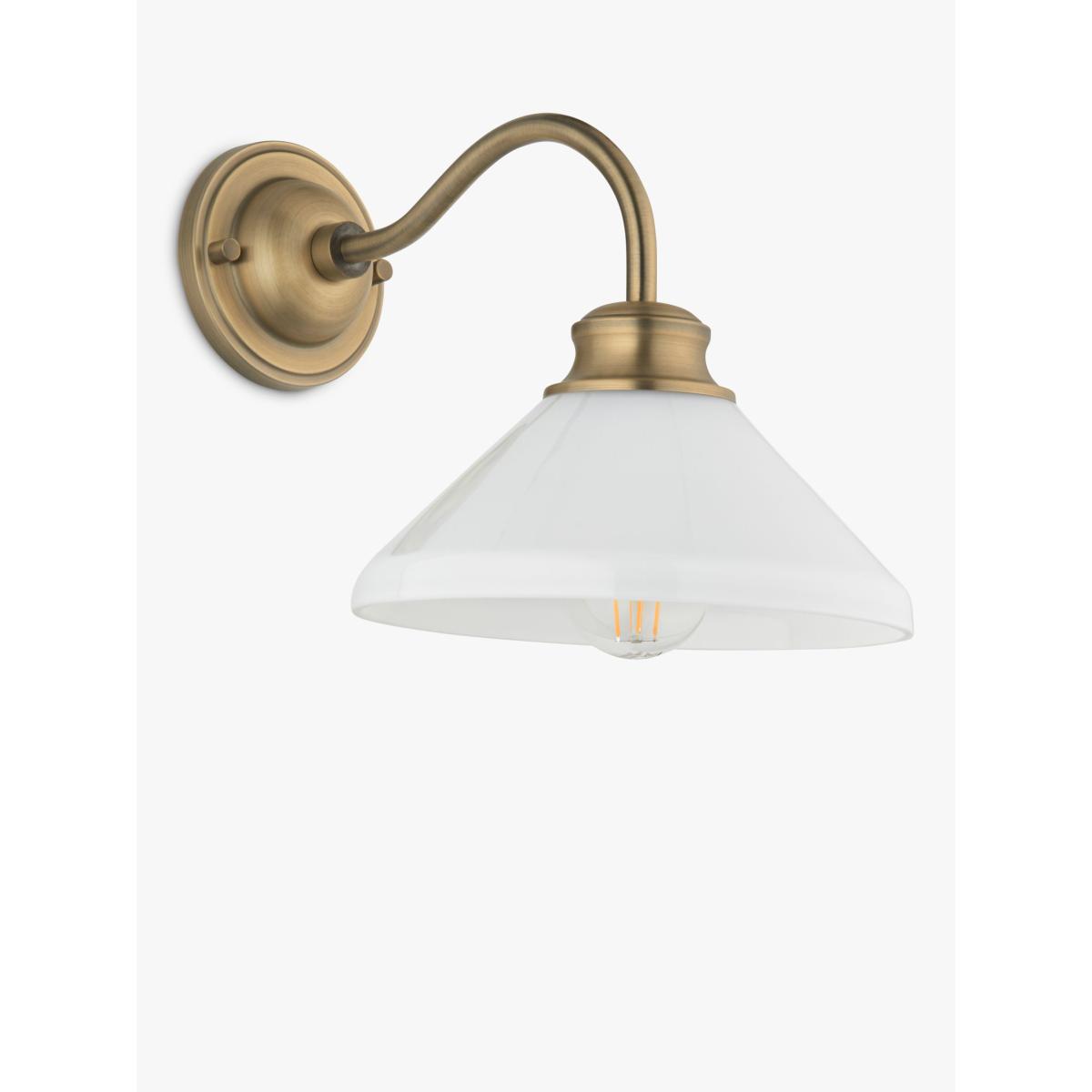 John Lewis Tula Opaline Wall Light, Matt Antique Brass – image 3