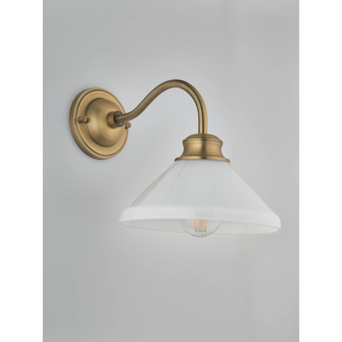 John Lewis Tula Opaline Wall Light, Matt Antique Brass – image 4
