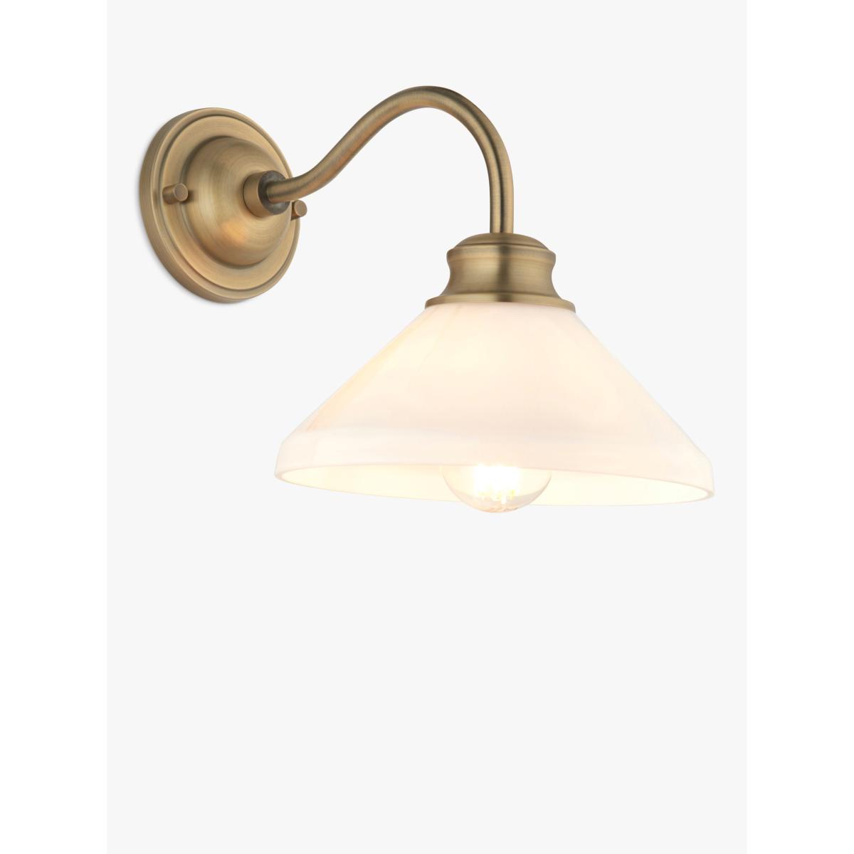 John Lewis Tula Opaline Wall Light, Matt Antique Brass – image 5
