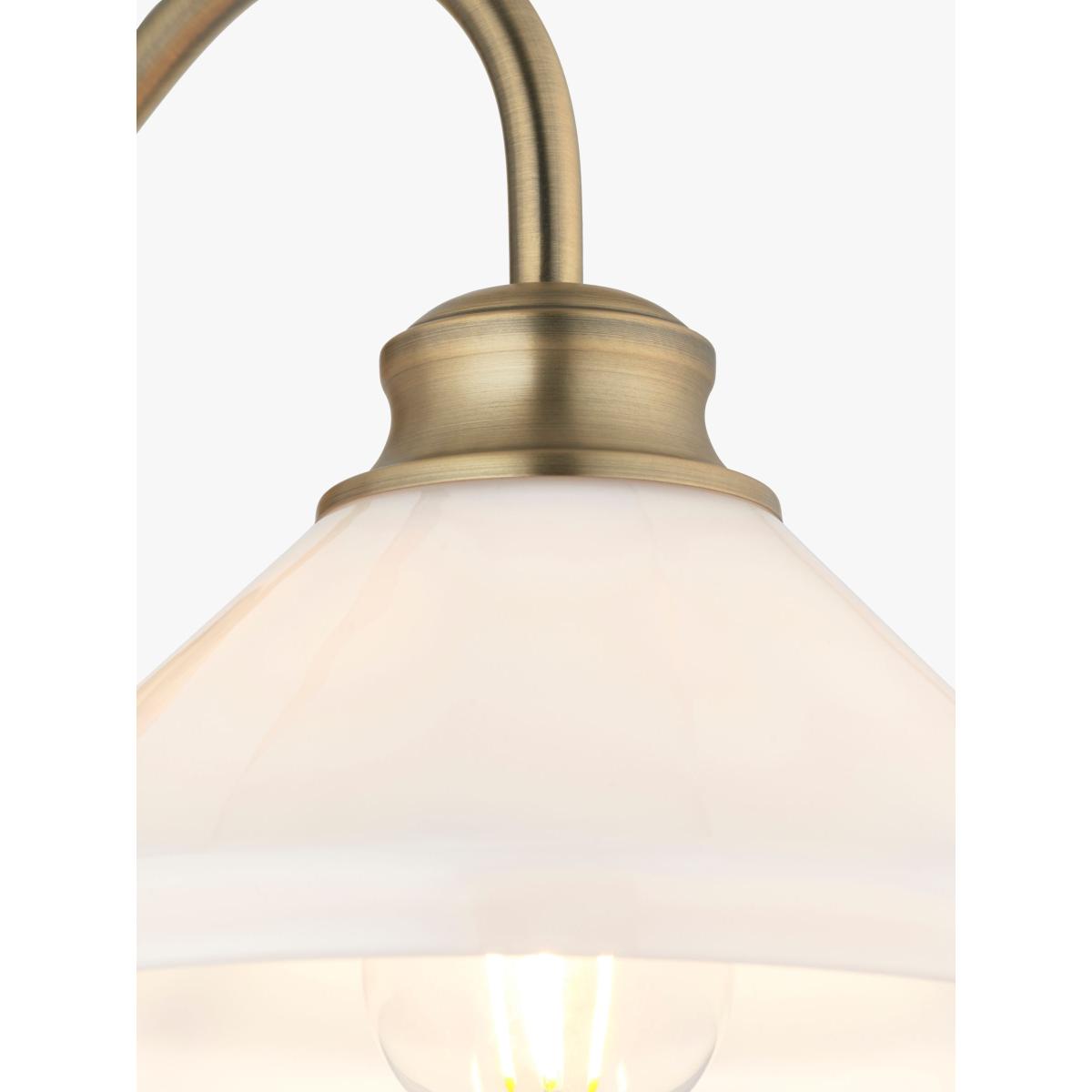 John Lewis Tula Opaline Wall Light, Matt Antique Brass – image 7