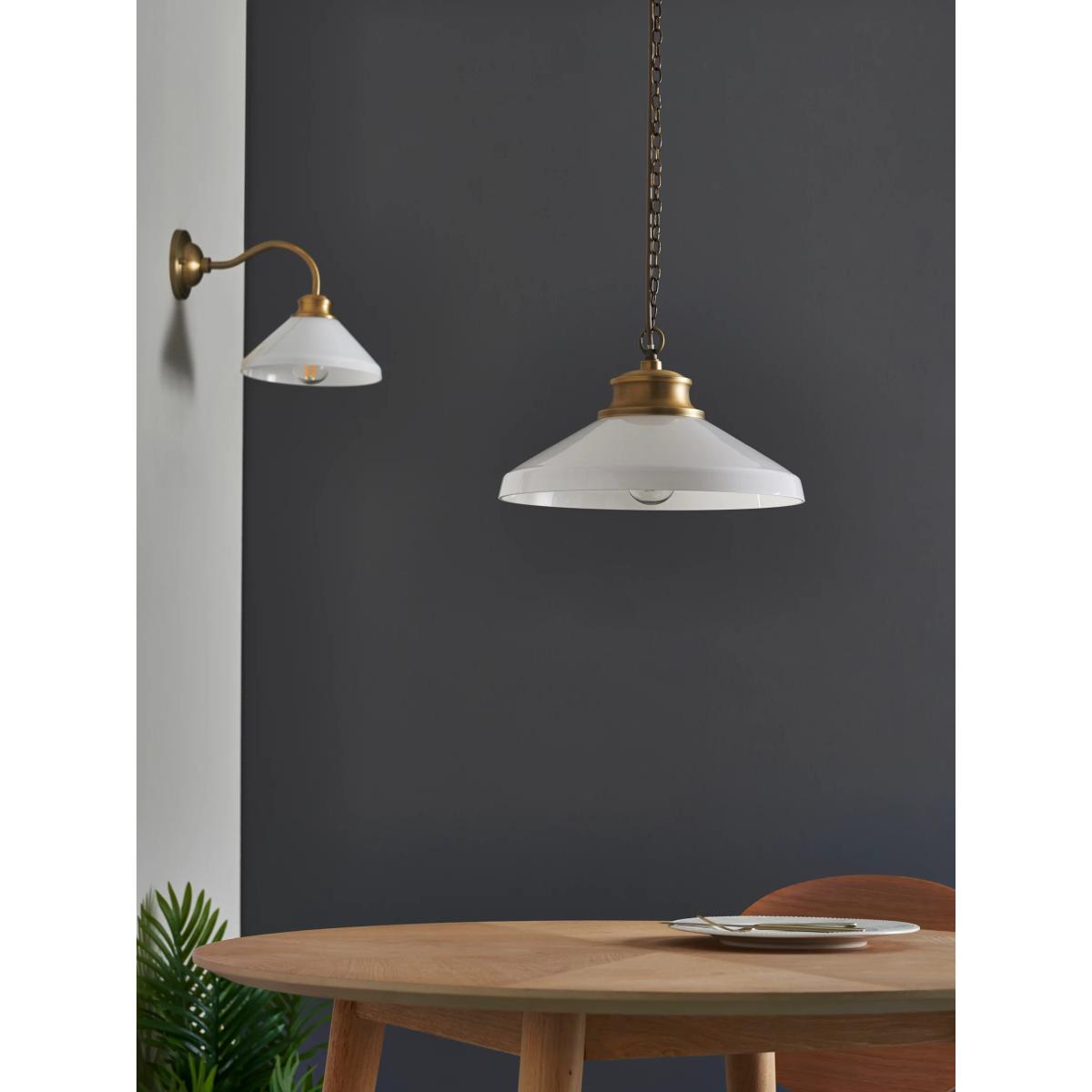 John Lewis Tula Opaline Wall Light, Matt Antique Brass – image 8