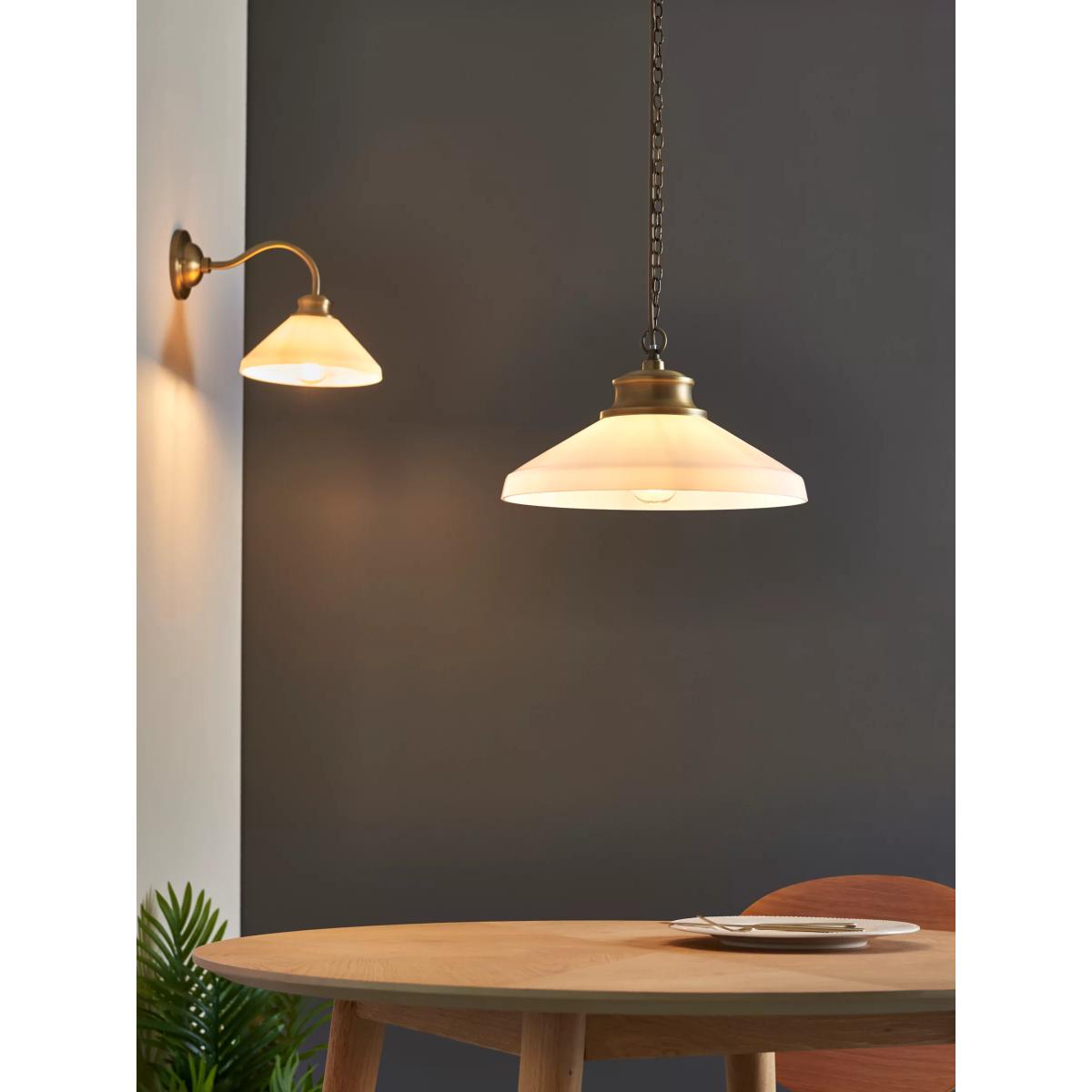John Lewis Tula Opaline Wall Light, Matt Antique Brass – image 9