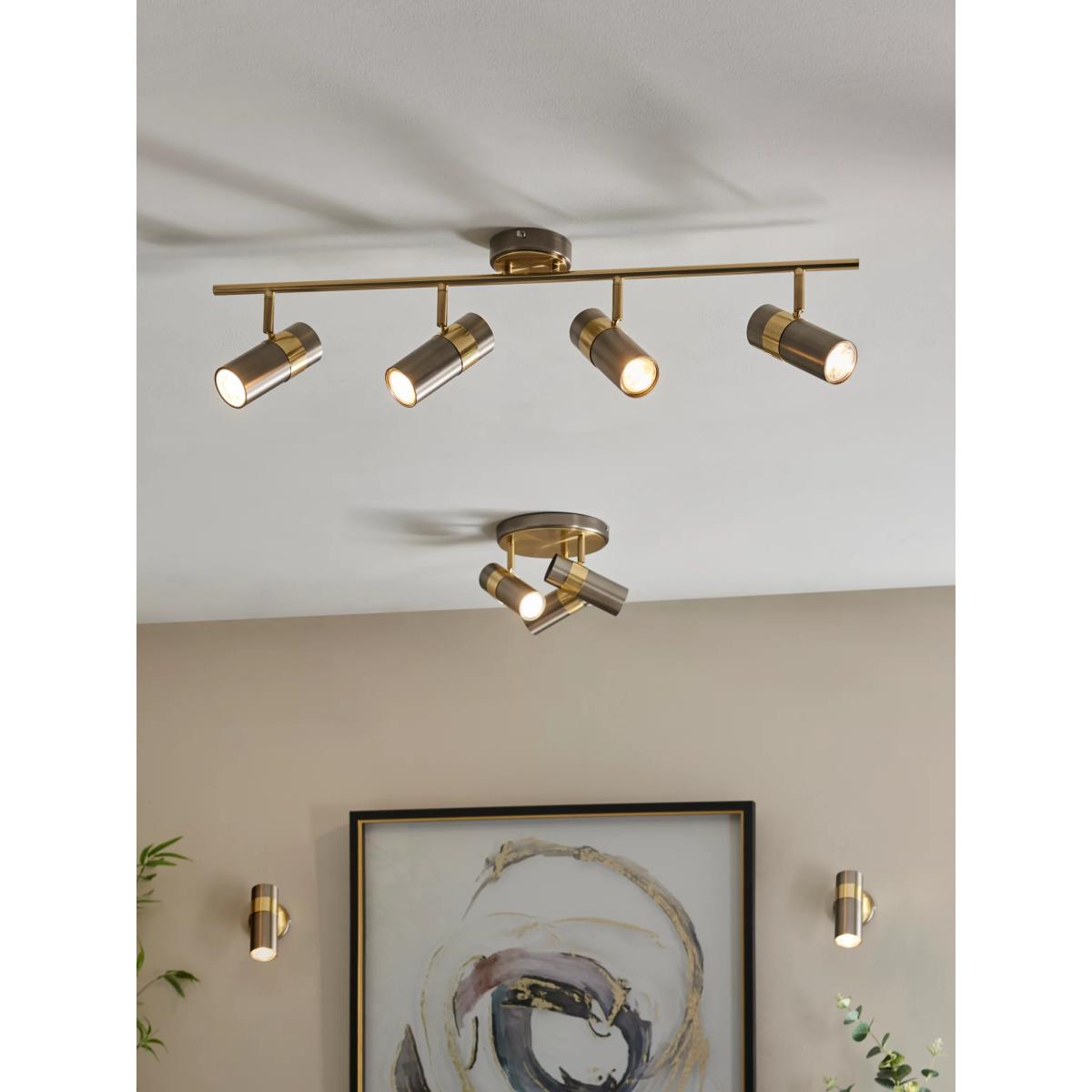 John Lewis Obi Single Spotlight Wall Light, Matte Nickle/Gold – image 5