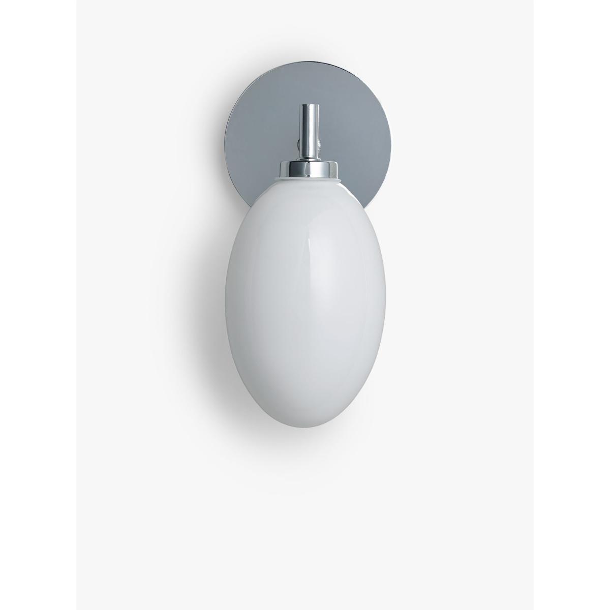 John Lewis & Partners Opal Glass Pebble Wall Light, Polished Chrome – image 2