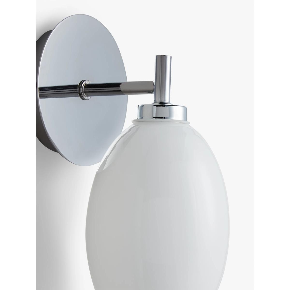 John Lewis & Partners Opal Glass Pebble Wall Light, Polished Chrome – image 4