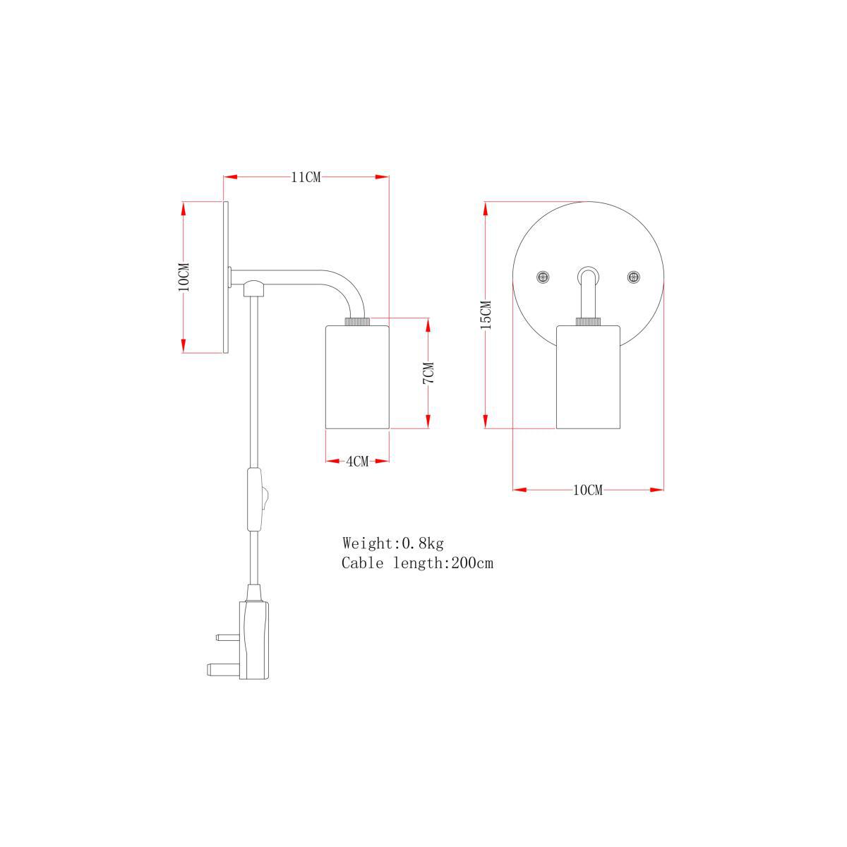 ANYDAY John Lewis & Partners Plug-In Wall Light, Grey – image 7