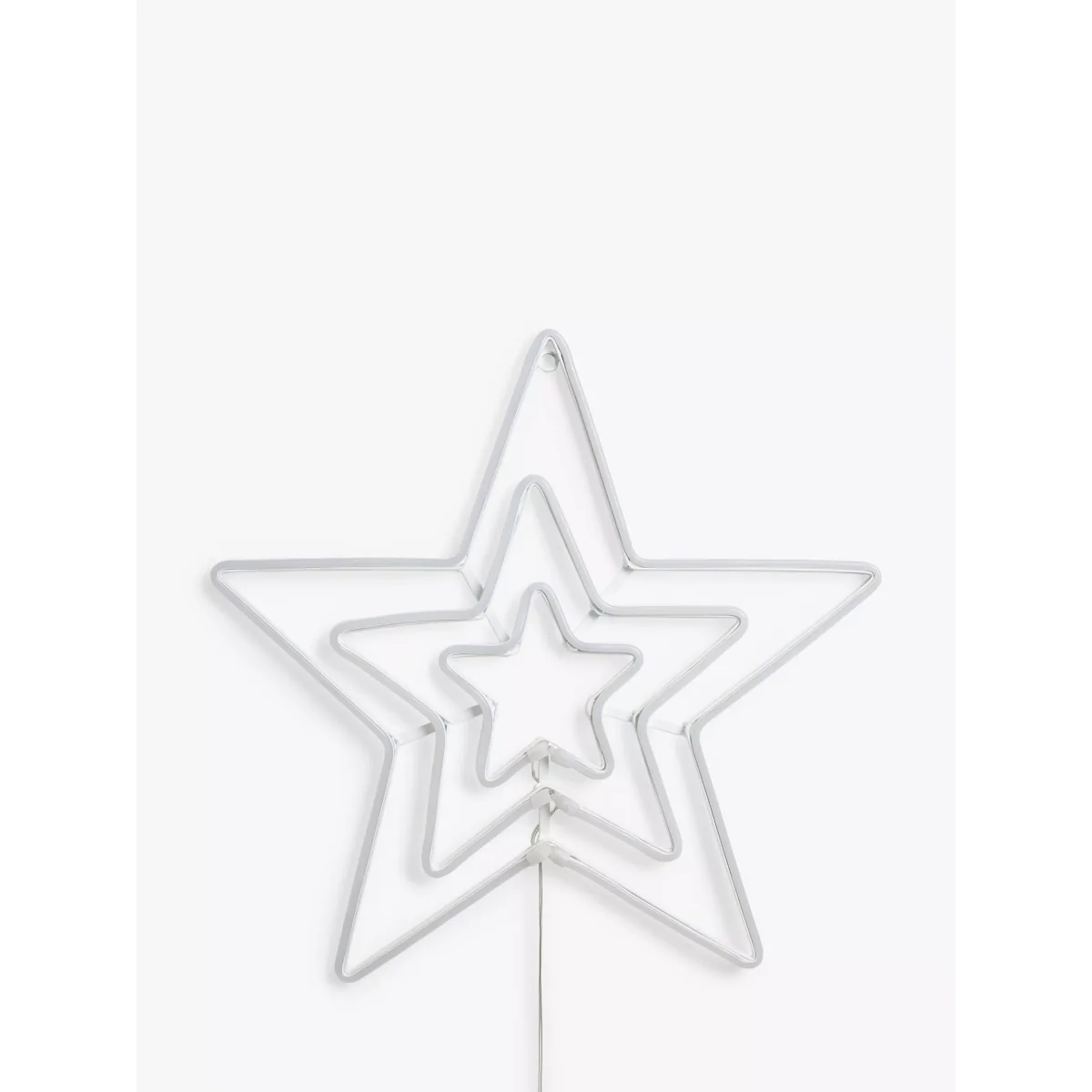 John Lewis Neon Trio Star Christmas Wall Light, Red/White – image 2