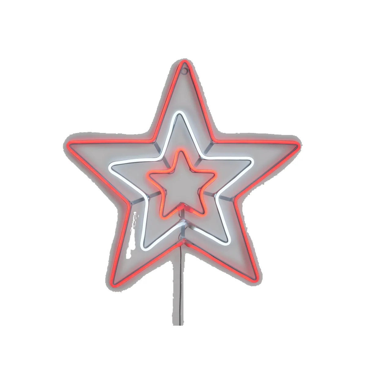 John Lewis Neon Trio Star Christmas Wall Light, Red/White – image 1