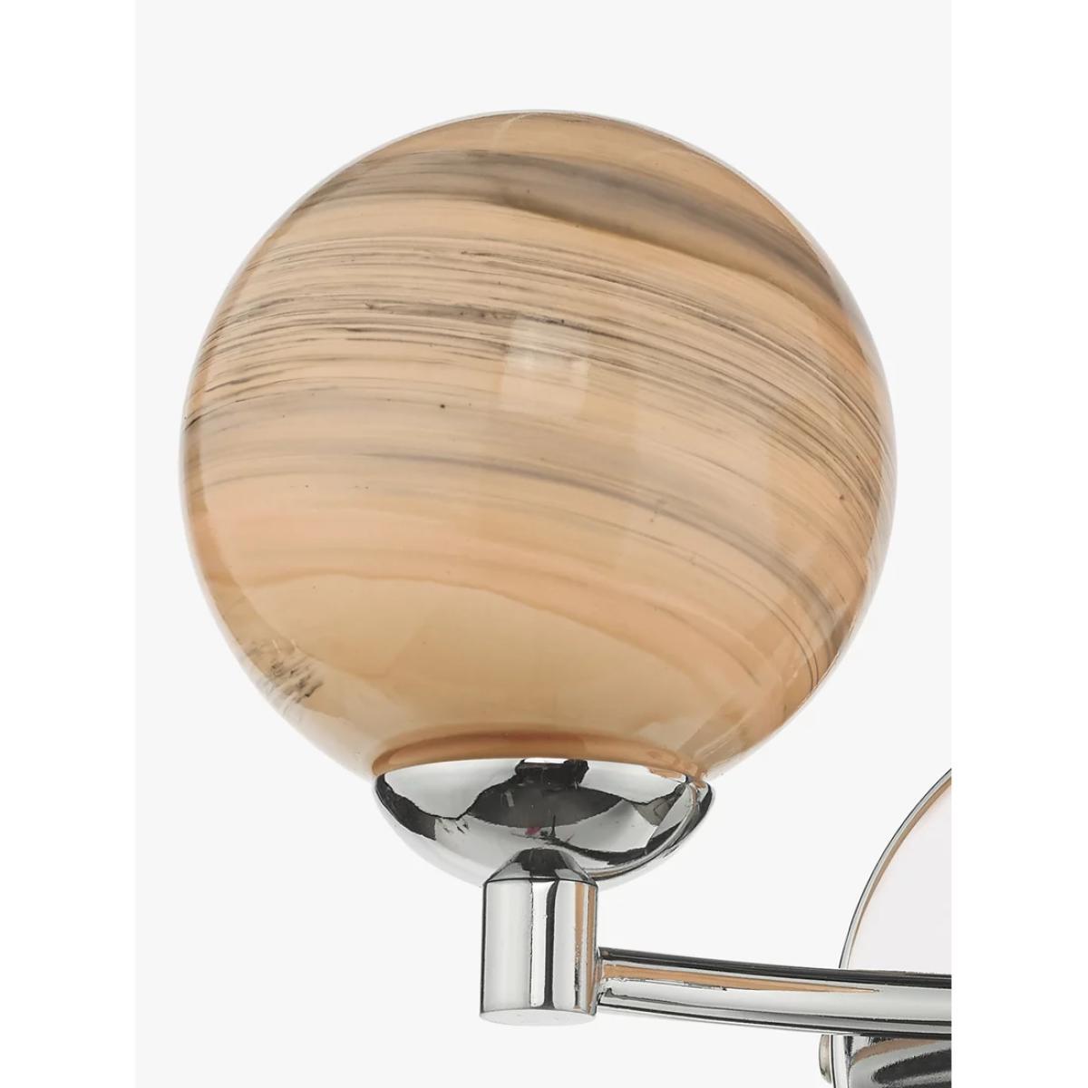 Där Mikara Double Arm Glass Wall Light, Polished Chrome – image 2