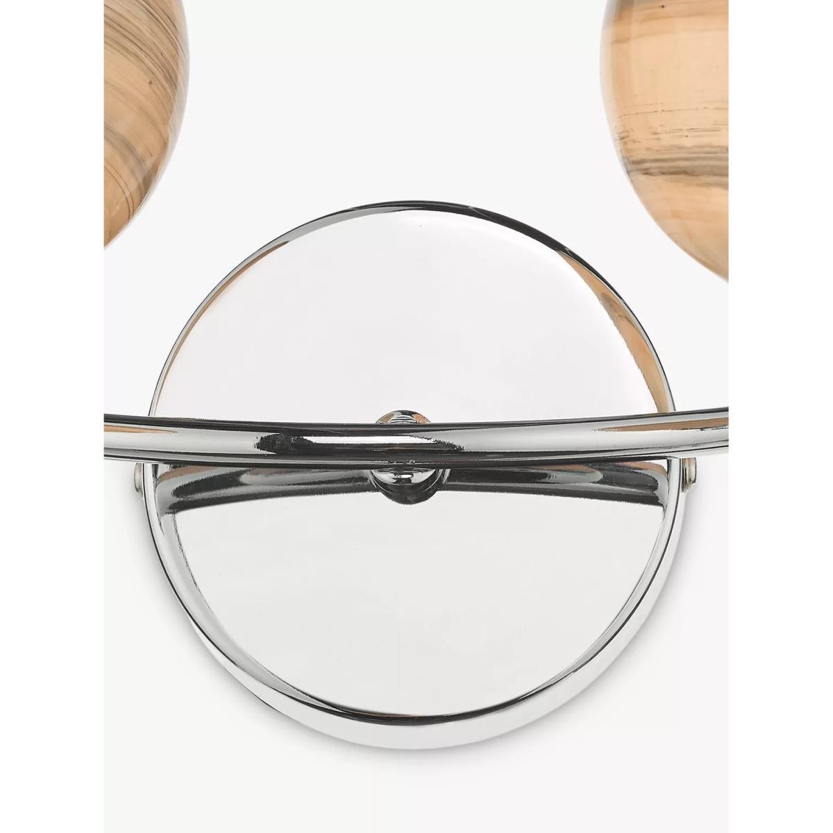 Där Mikara Double Arm Glass Wall Light, Polished Chrome – image 3