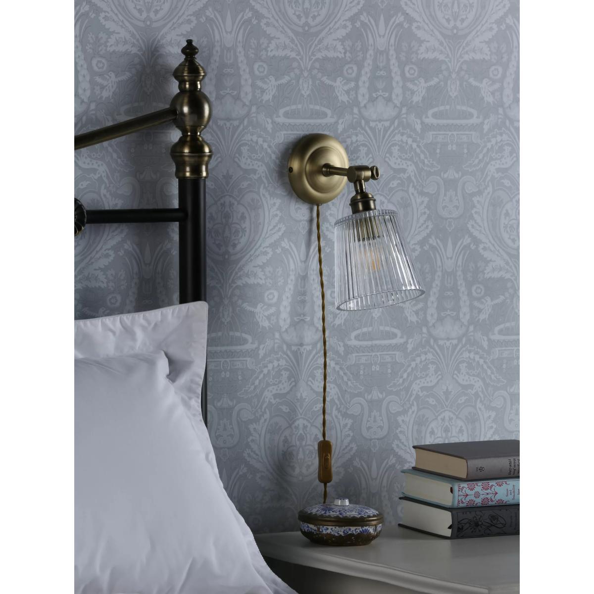 Laura Ashley Callaghan Plug-In Wall Light, Brass – image 3